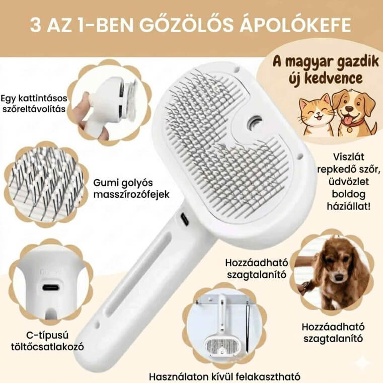 Párásító Öntisztító Kefe